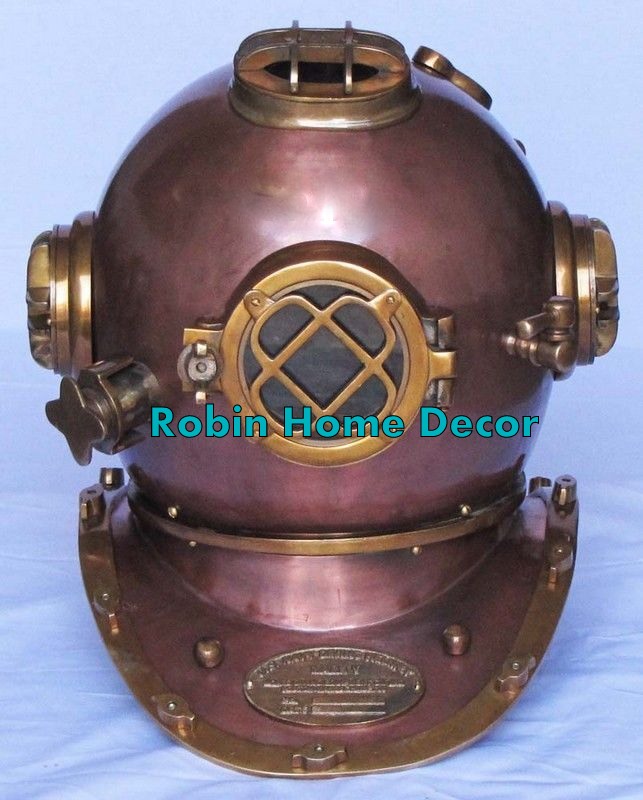 Antique Marine Solid Brass Diving Helmet U.S Navy Mark V 18